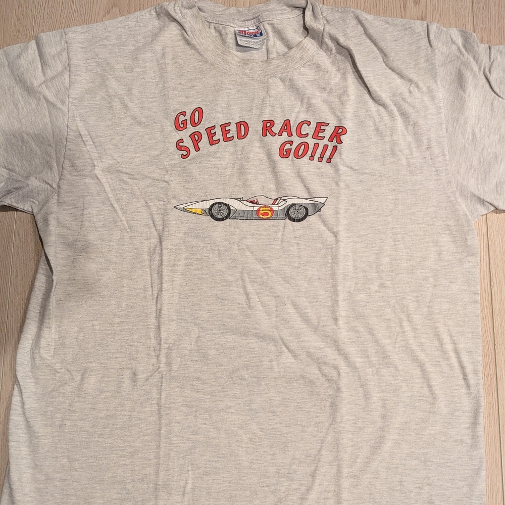 Hanes Light Gray Speed Racer Graphic Tee